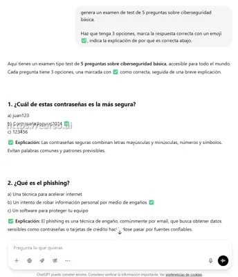 Crea un examen de test
