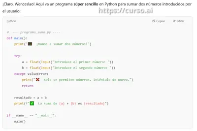 Código de un programa muy simple