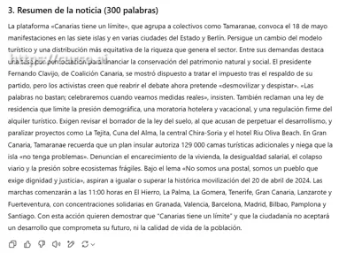 Resume una noticia